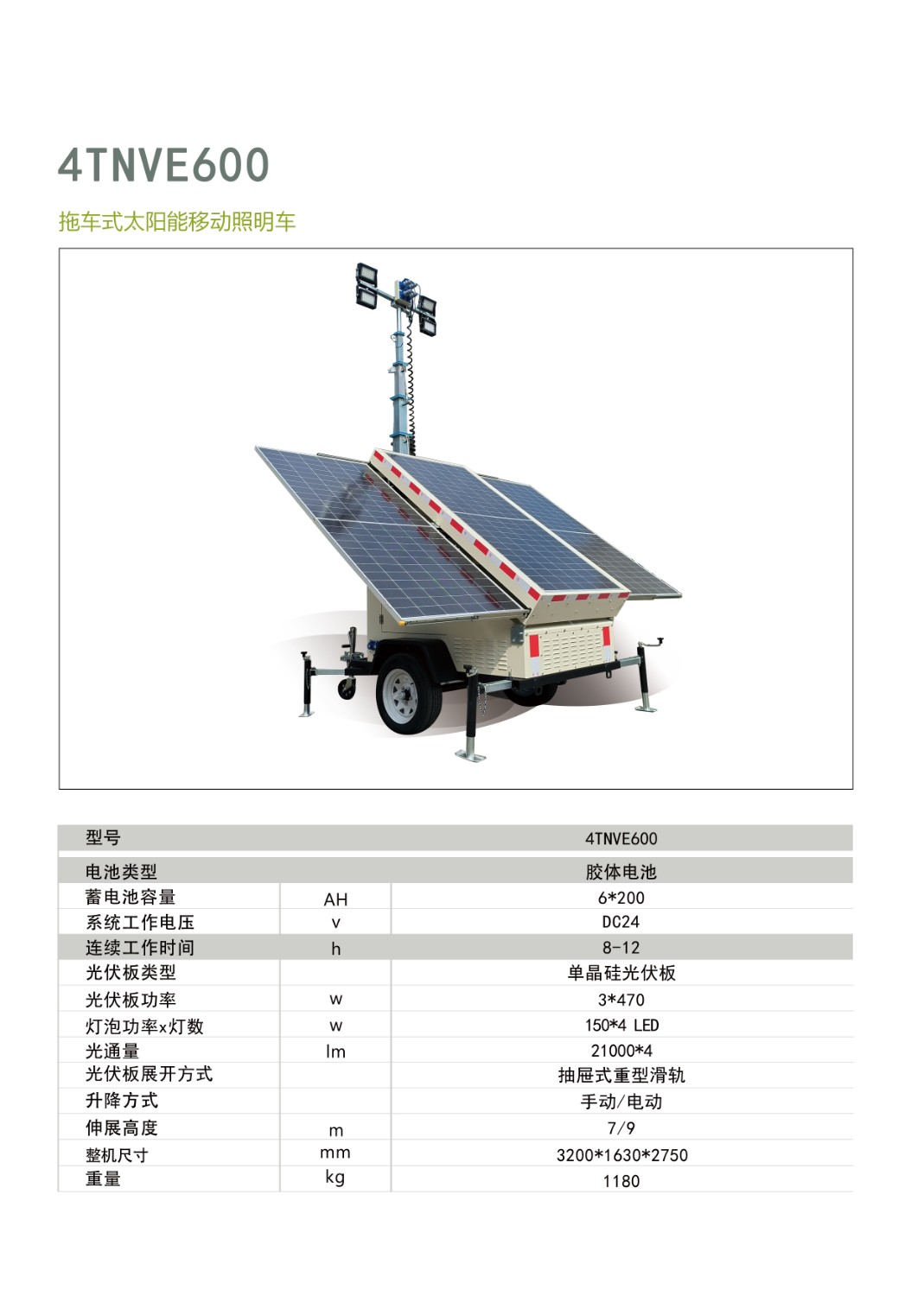 太陽(yáng)能照明車(chē)4TNVE600